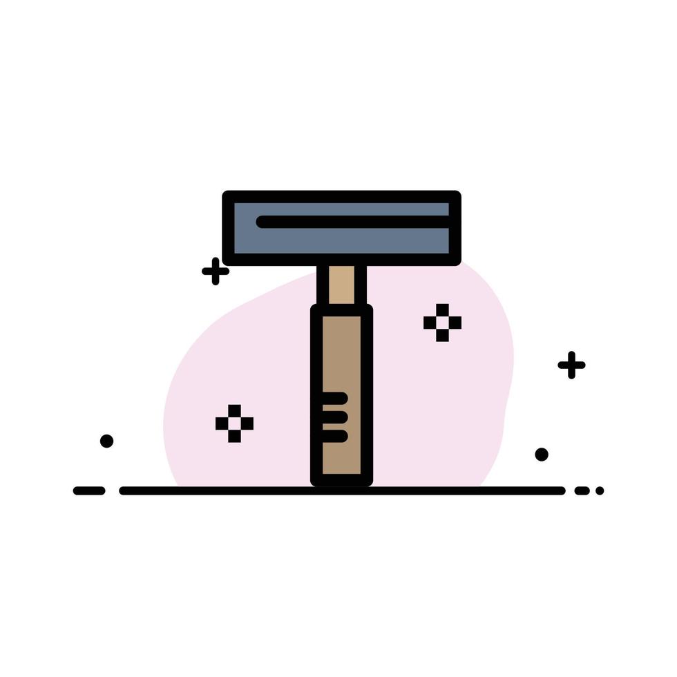 modelo de banner de vetor de ícone de linha plana de negócios de salão de barbear cosméticos de beleza