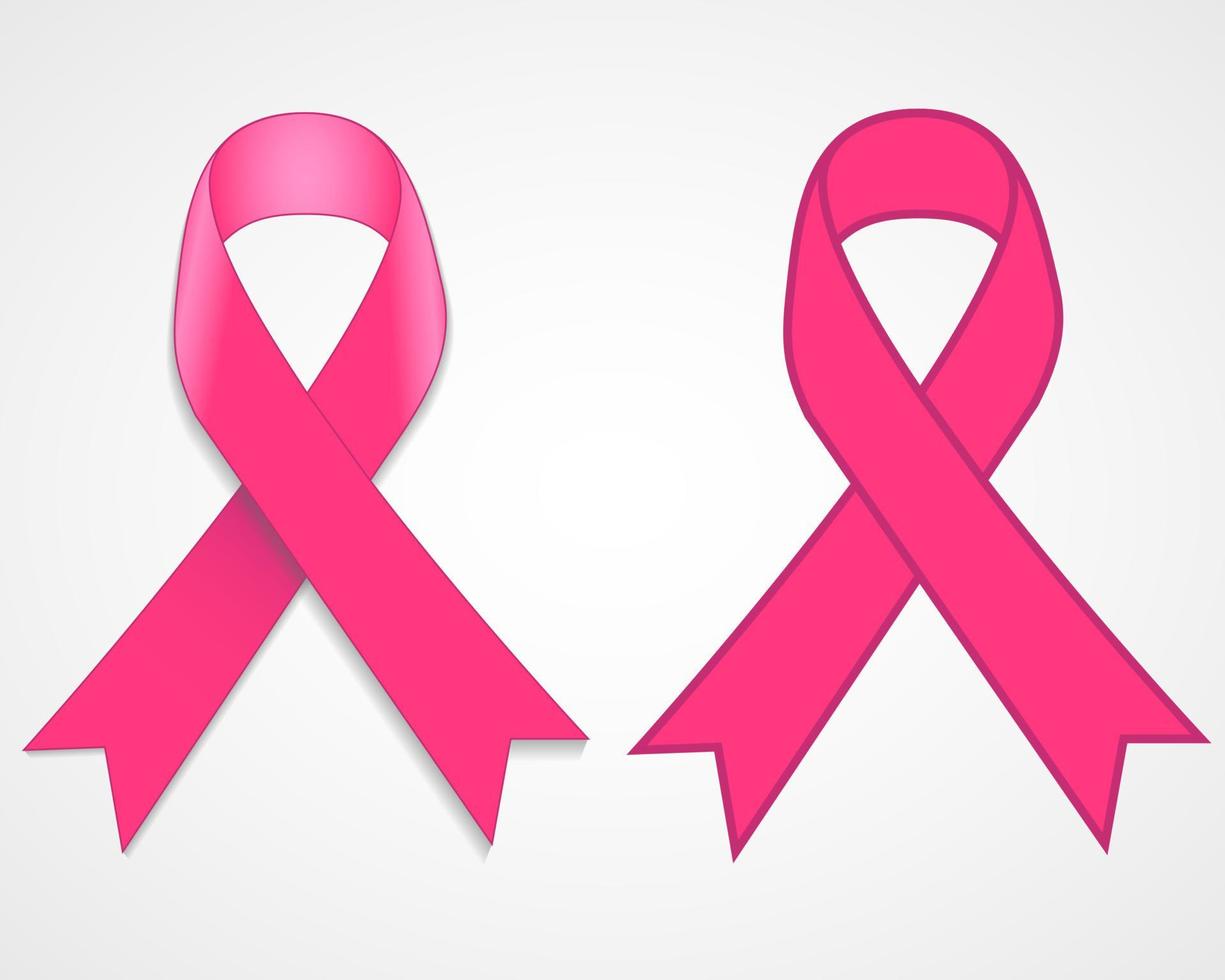 fita única rosa de conscientização de câncer de mama isolada no fundo branco. ilustração vetorial eps 10 vetor