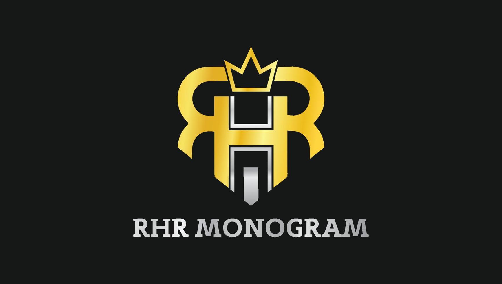 modelo de design de logotipo de monograma de luxo rhr vetor