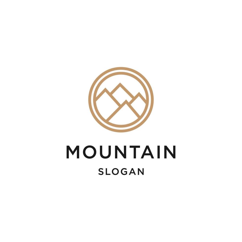 modelo de design plano de ícone de logotipo de montanha vetor