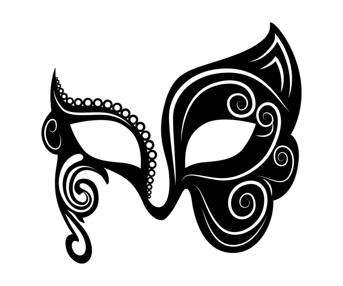 máscara negra de carnaval vetor