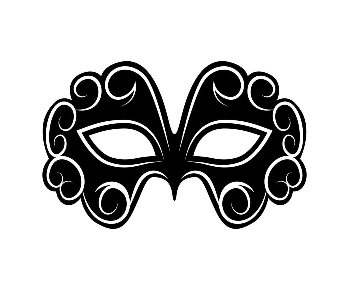 máscara negra de carnaval vetor