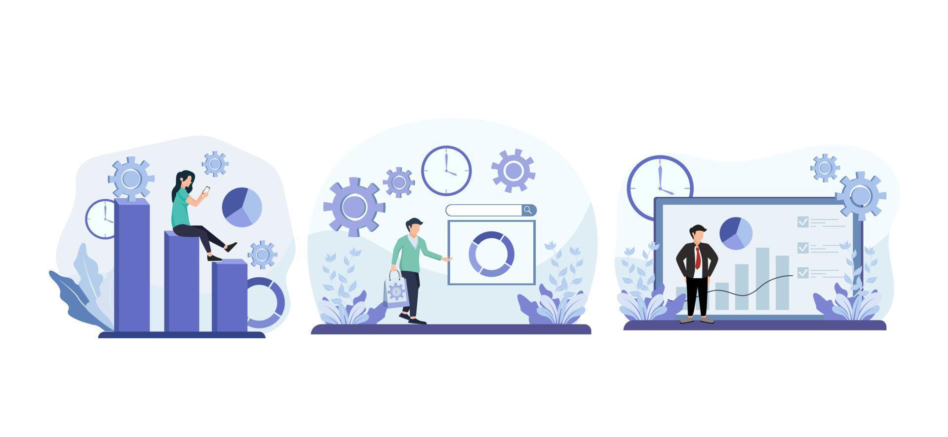 ilustração de design de pacote plano de negócios vetor