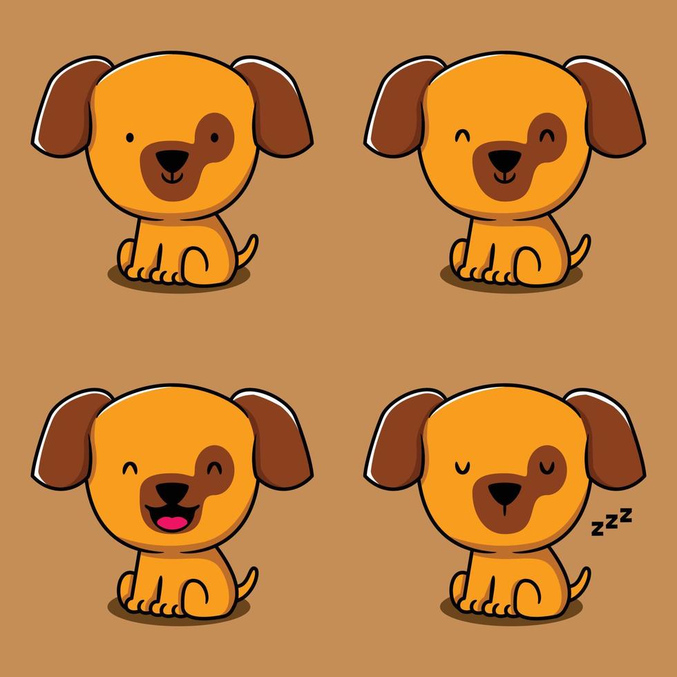 ilustração vetorial de emoji de cachorrinho fofo vetor