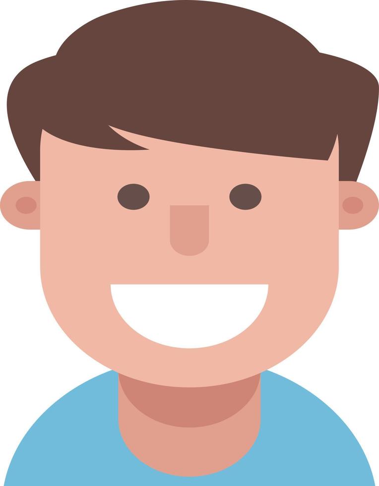 um design de homem simples sorrindo feito em um fundo branco vetor