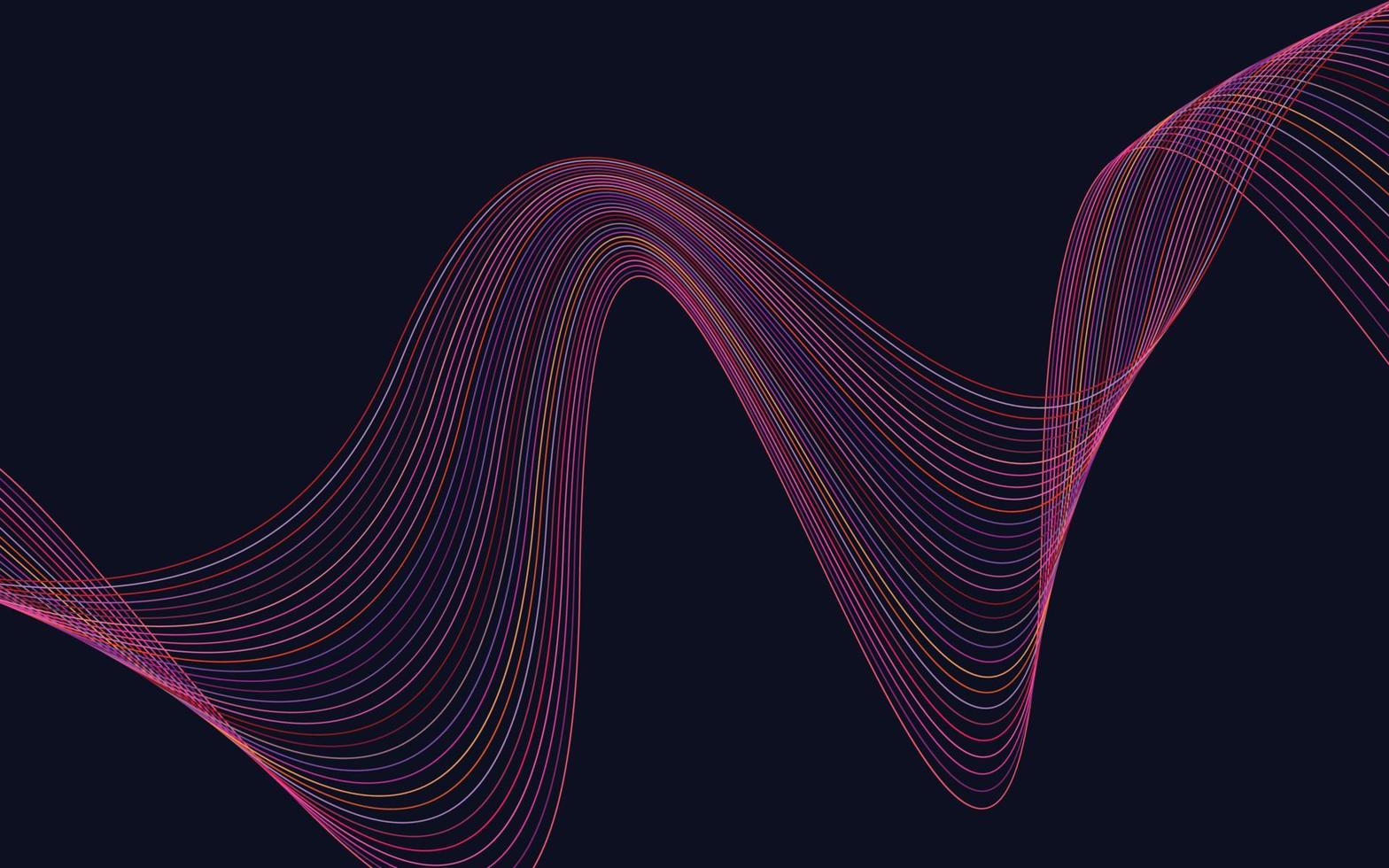 onda com sombra. linhas vermelhas abstratas em um fundo vetor