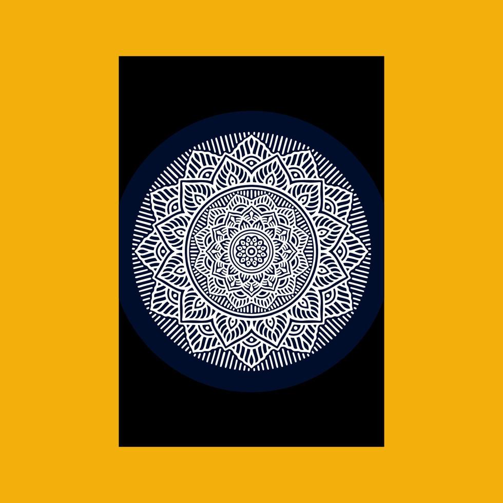 fundo ornamentado de mandala de luxo para capa de livro de convite de casamento com estilo de elemento mandala vetor