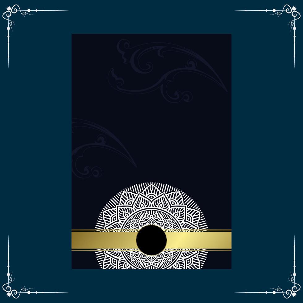 fundo ornamentado de mandala de luxo para capa de livro de convite de casamento com estilo de elemento mandala vetor