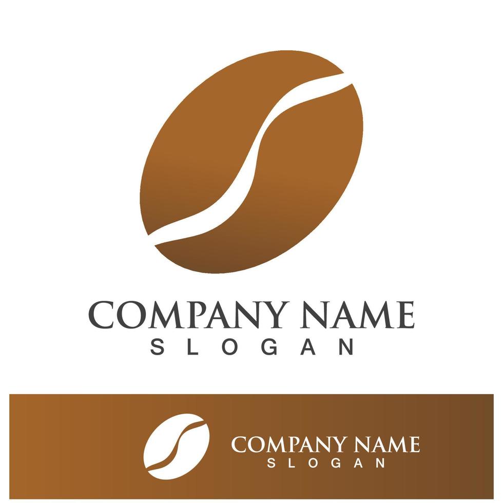 imagens de logotipo de bebida de ícone de feijão de café vetor