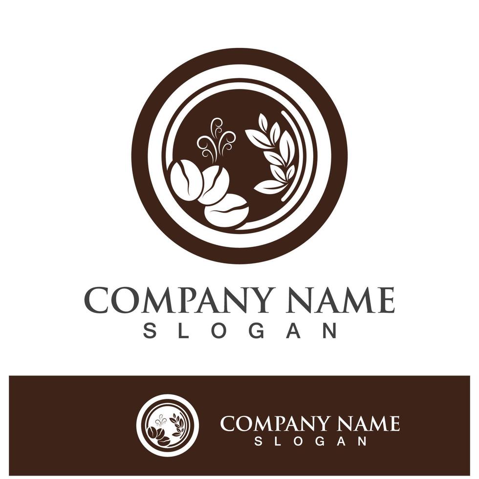 imagens de logotipo de bebida de ícone de feijão de café vetor