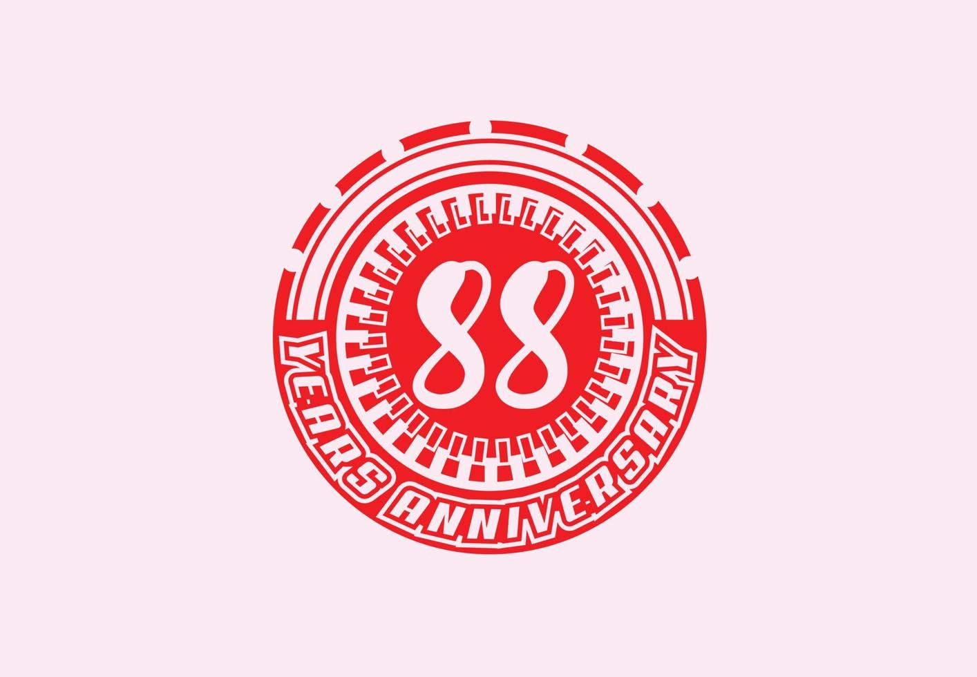 logotipo de aniversário de 88 anos e design de adesivo vetor