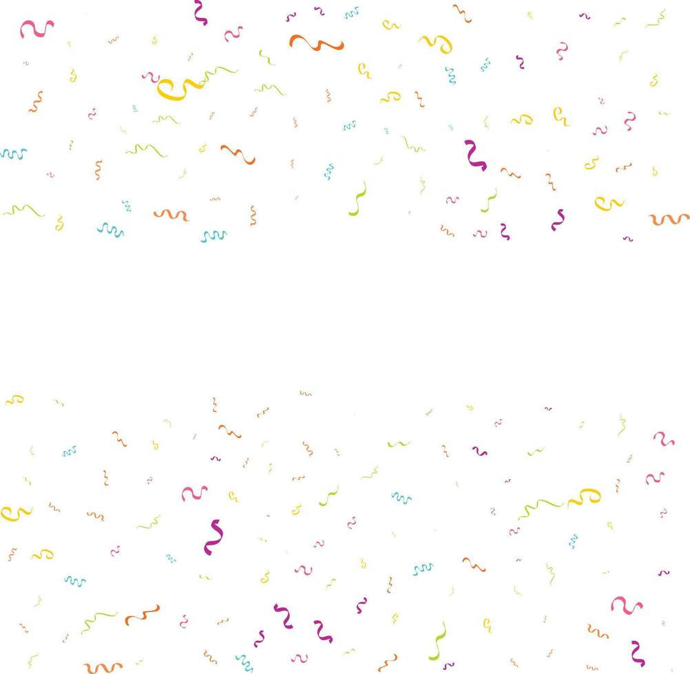 confetes coloridos. ilustração vetorial festiva de confetes brilhantes caindo isolados em fundo branco transparente. elemento decorativo de enfeites de férias para design vetor