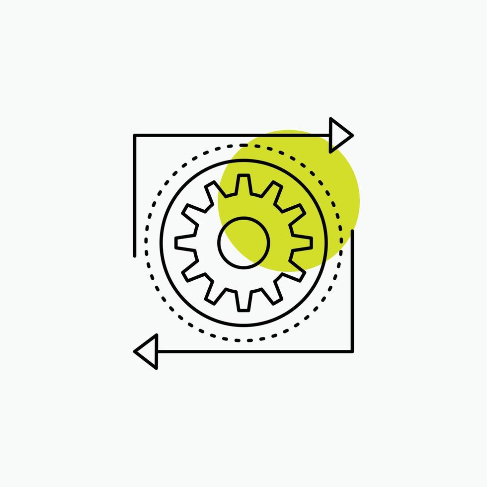 o negócio. engrenagem. gestão. Operação. ícone de linha de processo vetor