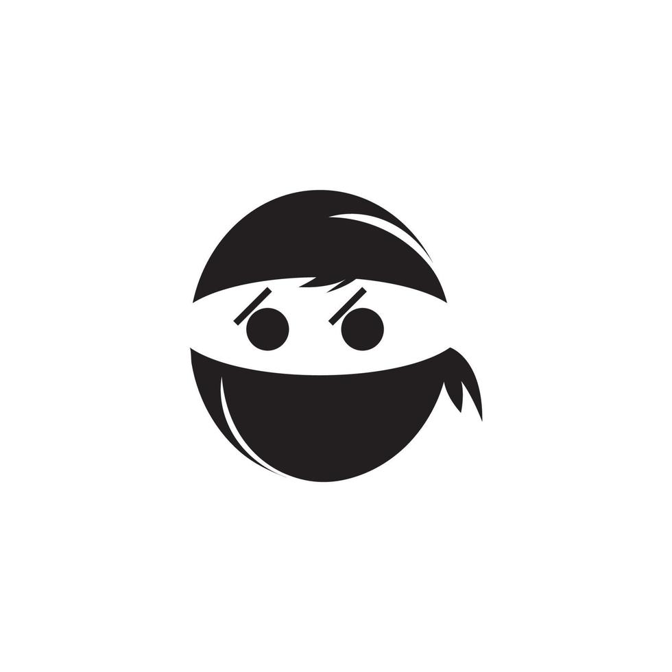 vetor de logotipo de rosto ninja