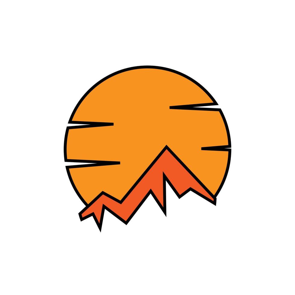 ícone simples de vetor de logotipo de montanha