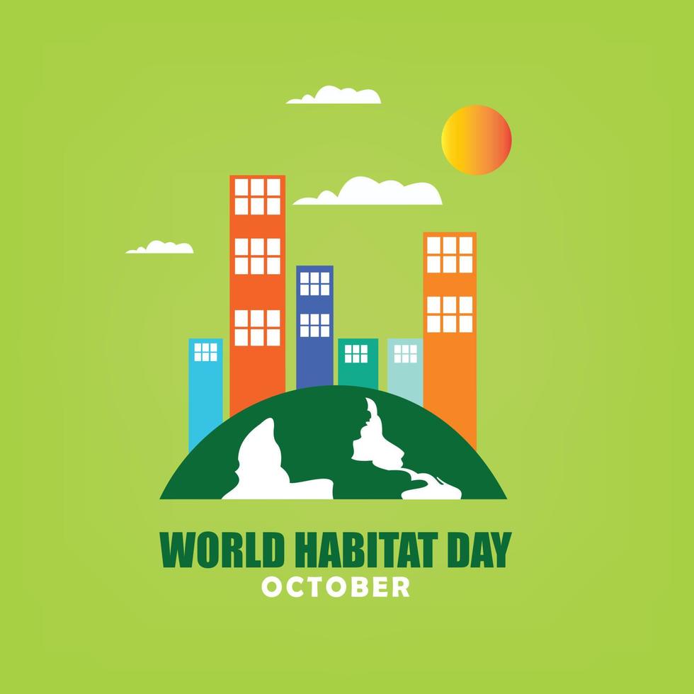 ilustração vetorial do dia mundial do habitat. design simples e elegante vetor