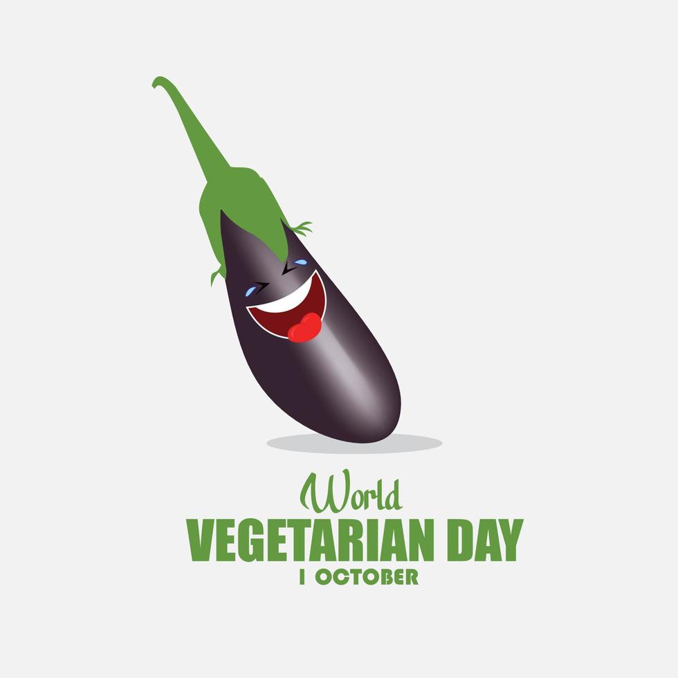 ilustração vetorial do dia mundial do vegetariano. design simples e elegante vetor