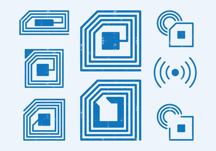 Símbolo de identificação por radiofrequência vetor