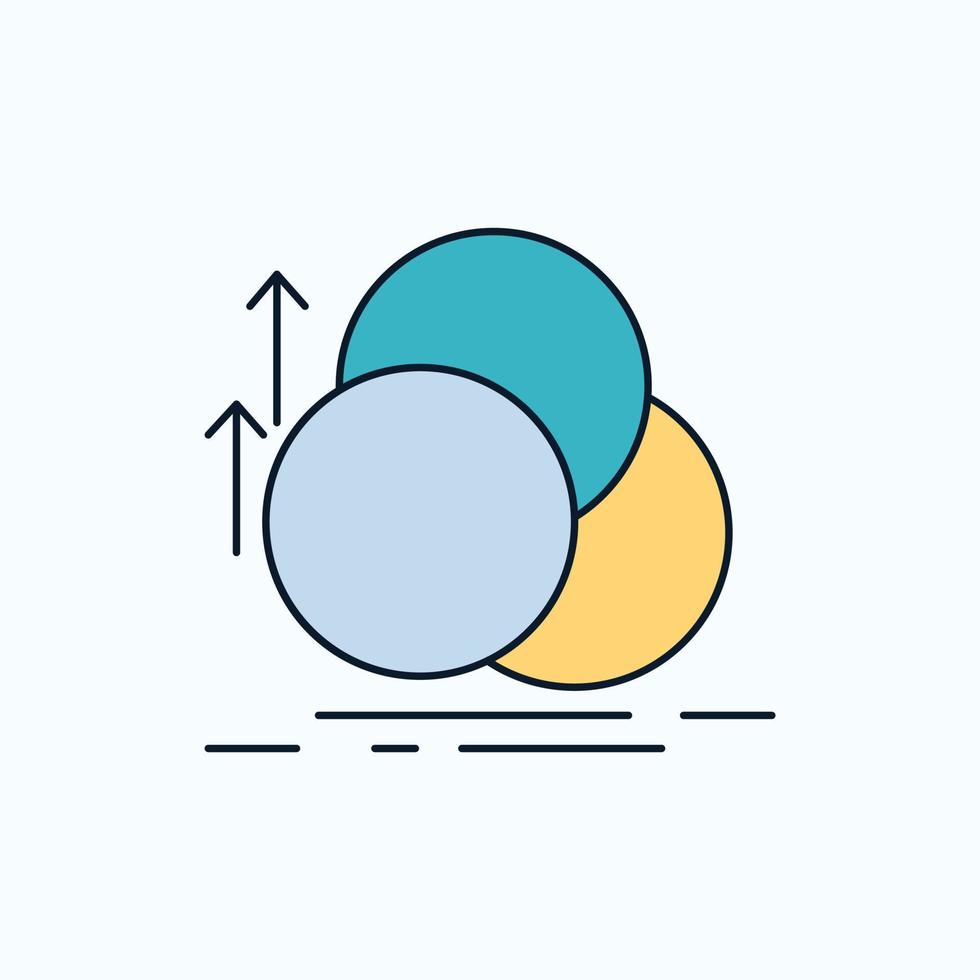 Saldo. círculo. alinhamento. medição. ícone plano de geometria. sinal verde e amarelo e símbolos para site e aplicativo móvel. ilustração vetorial vetor