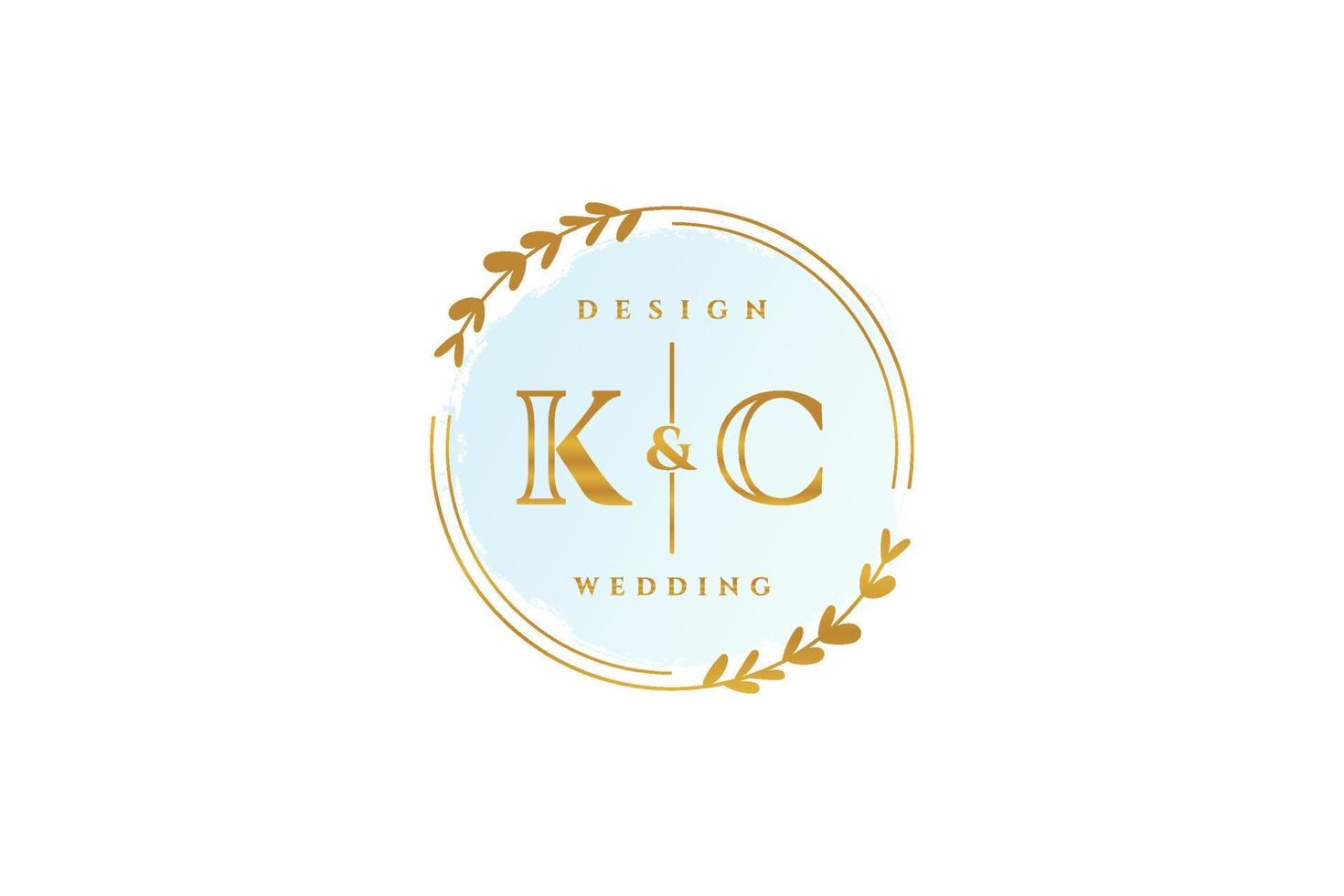 monograma de beleza inicial kc e logotipo de caligrafia de design de logotipo elegante de assinatura inicial, casamento, moda, floral e botânico com modelo criativo. vetor