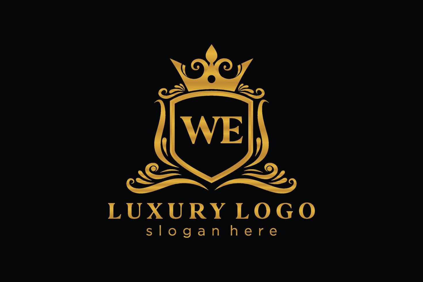 inicial nós carta modelo de logotipo de luxo real em arte vetorial para restaurante, realeza, boutique, café, hotel, heráldica, joias, moda e outras ilustrações vetoriais. vetor