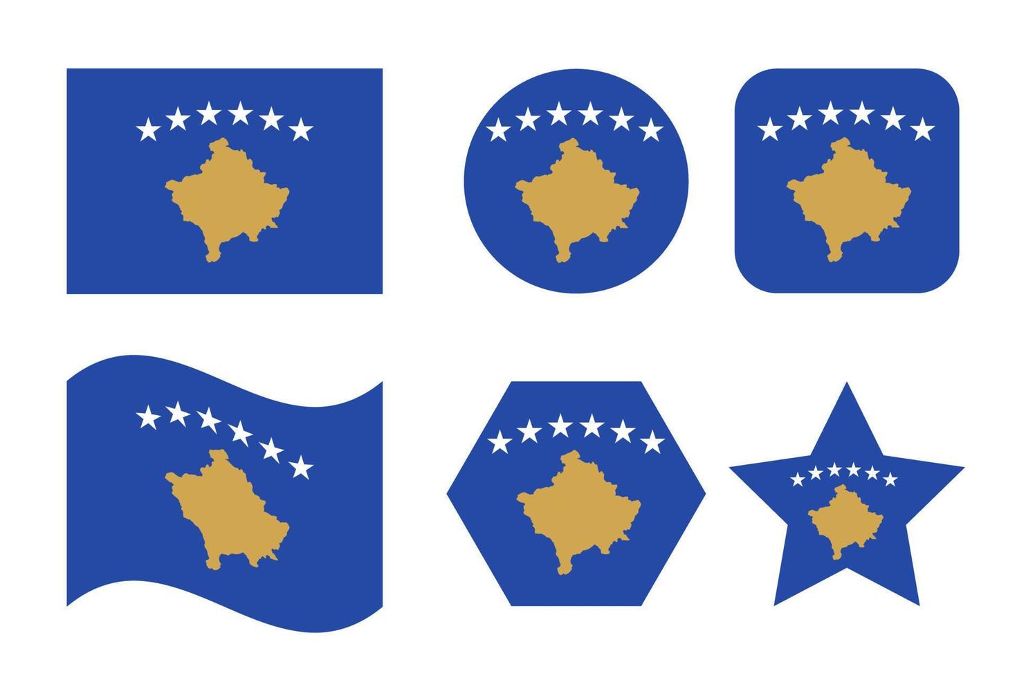 ilustração simples da bandeira do kosovo para o dia da independência ou eleição vetor