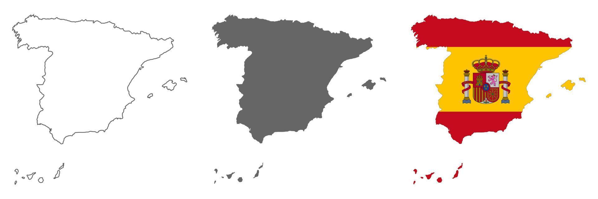mapa da Espanha altamente detalhado com fronteiras isoladas no fundo vetor