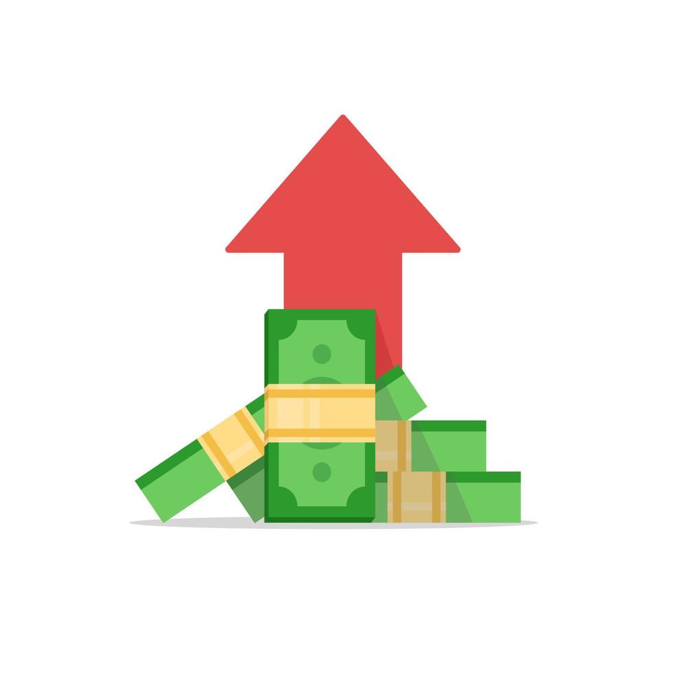 aumento de renda, alto retorno do investimento, crescimento da receita, taxa de juros, parcela do empréstimo, dinheiro do crédito vetor