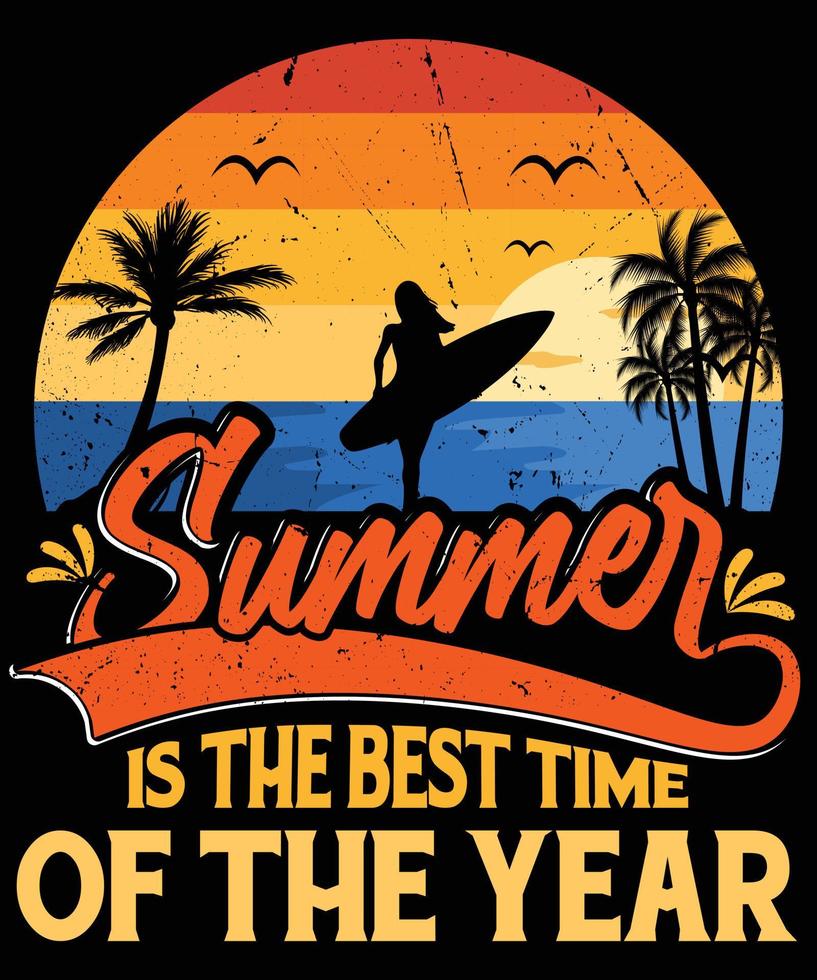 o verão é a melhor época do ano vetor de design de camiseta para impressão. gráficos vetoriais para camiseta de vestuário