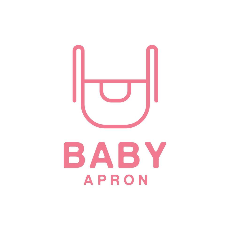 avental de bebê com design de logotipo de estilo de contorno vetor