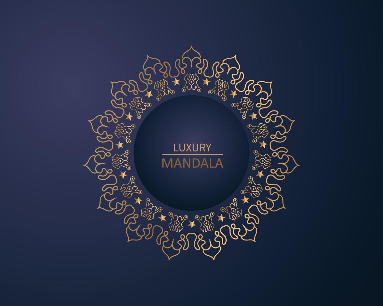 modelos de cartão de convite com ouro estampado e cristais cor de fundo de mandala de luxo com padrão de arabesco dourado estilo oriental islâmico árabe. mandala decorativa de estilo ramadã, banner de panfleto vetor
