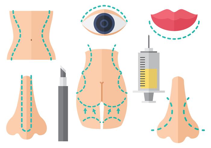 Vector de ícones de cirurgia plástica grátis