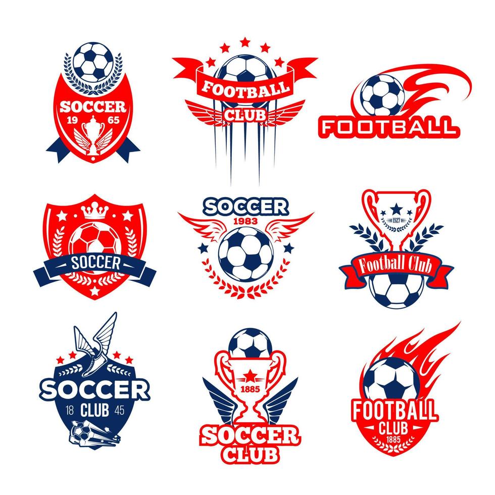 ícone heráldico do clube desportivo de futebol com bola de futebol vetor