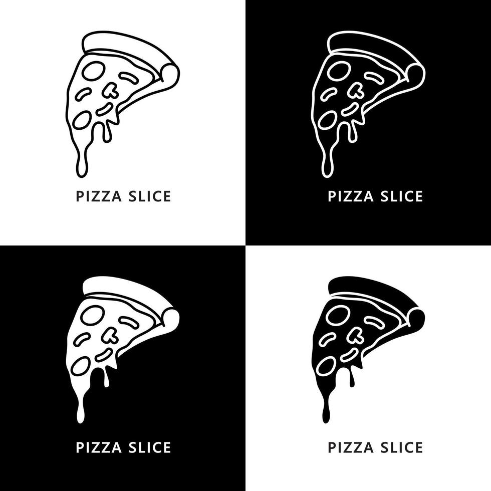 logotipo de comida de pizza. ilustração de comida e bebida. símbolo de ícone de fastfood vetor