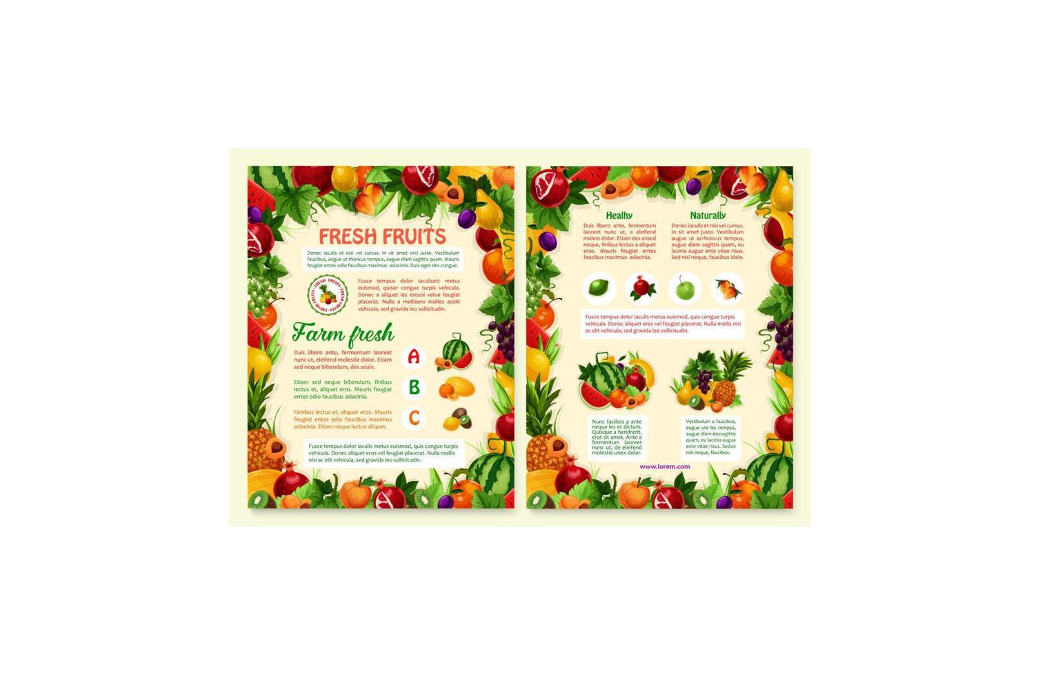 brochura vetorial de frutas tropicais exóticas vetor