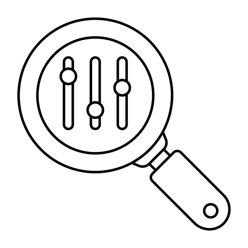 ícone de design plano de concepção do equalizador de volume de pesquisa vetor
