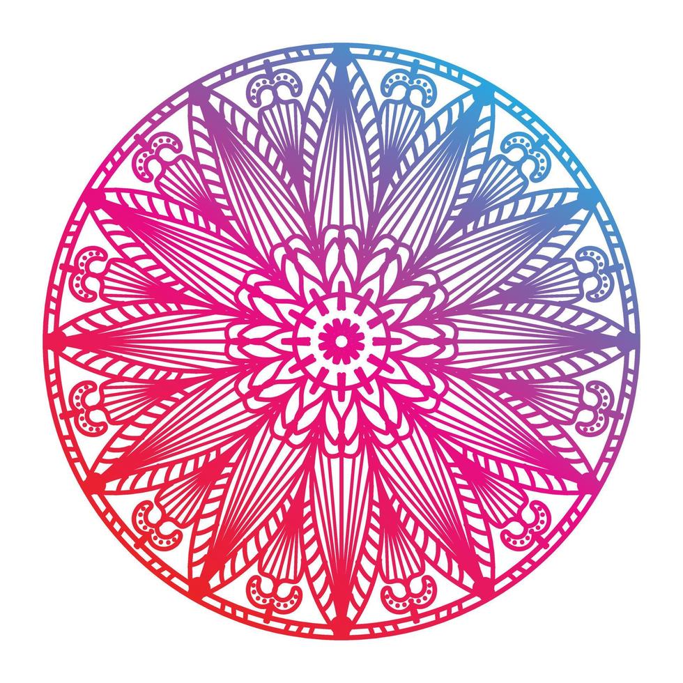 fundo de design de mandala ornamental de luxo mandala colorida, design de mandala, design de papel de parede de arte de livro de colorir padrão de mandala, padrão de telha, cartão de felicitações vetor