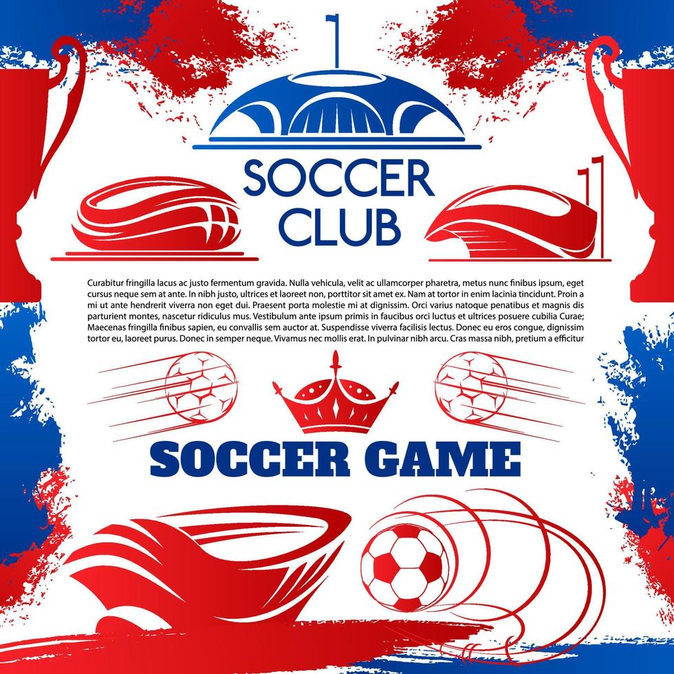 cartaz de esporte de futebol com estádio de futebol e bola vetor