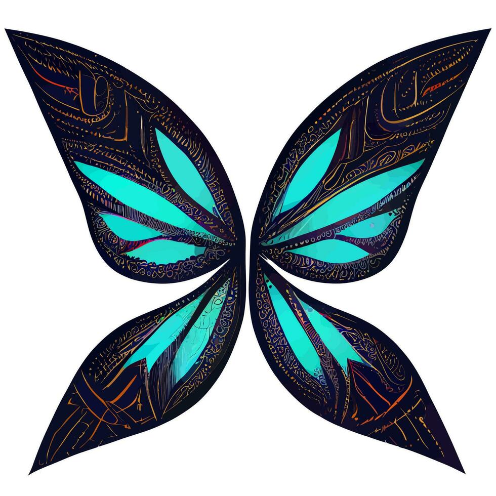 elementos de design decorativo elegante desenhados à mão de borboleta tribais para tatuagem ou impressões cartazes decalques de vinil de arte de parede, vetor