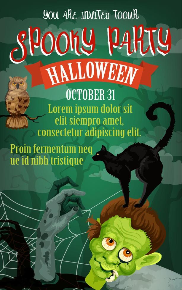 cartaz de vetor de festa de outubro de férias de halloween