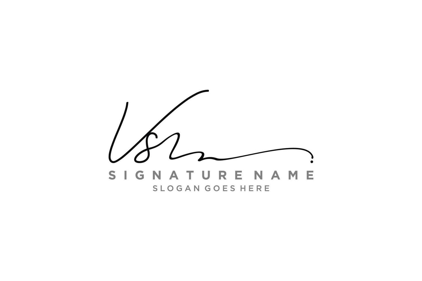 inicial vs modelo de logotipo de assinatura de carta design elegante ícone de vetor de modelo de símbolo de sinal de logotipo