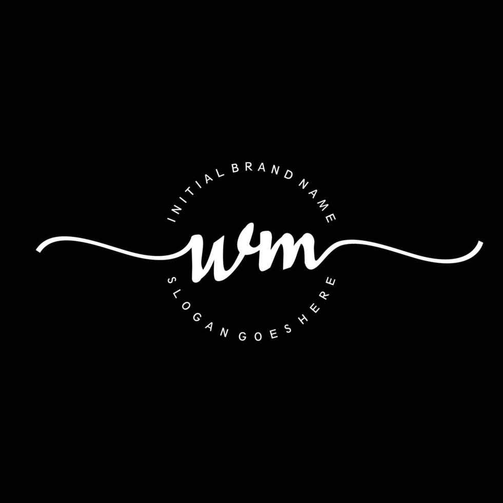 vetor de modelo de logotipo de caligrafia wm inicial