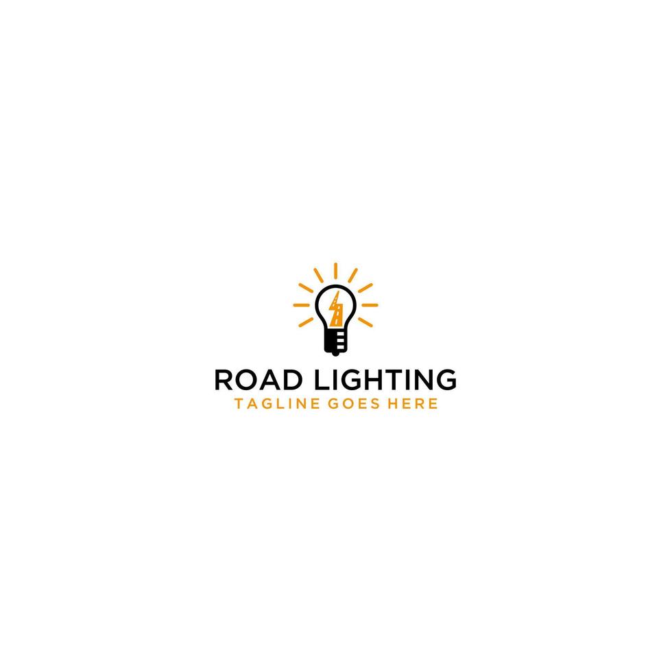 design de sinal de logotipo de iluminação de estrada vetor
