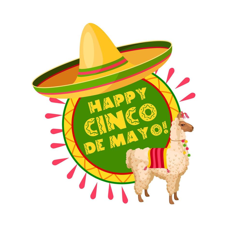 cartão sombrero de festa mexicana cinco de maio vetor