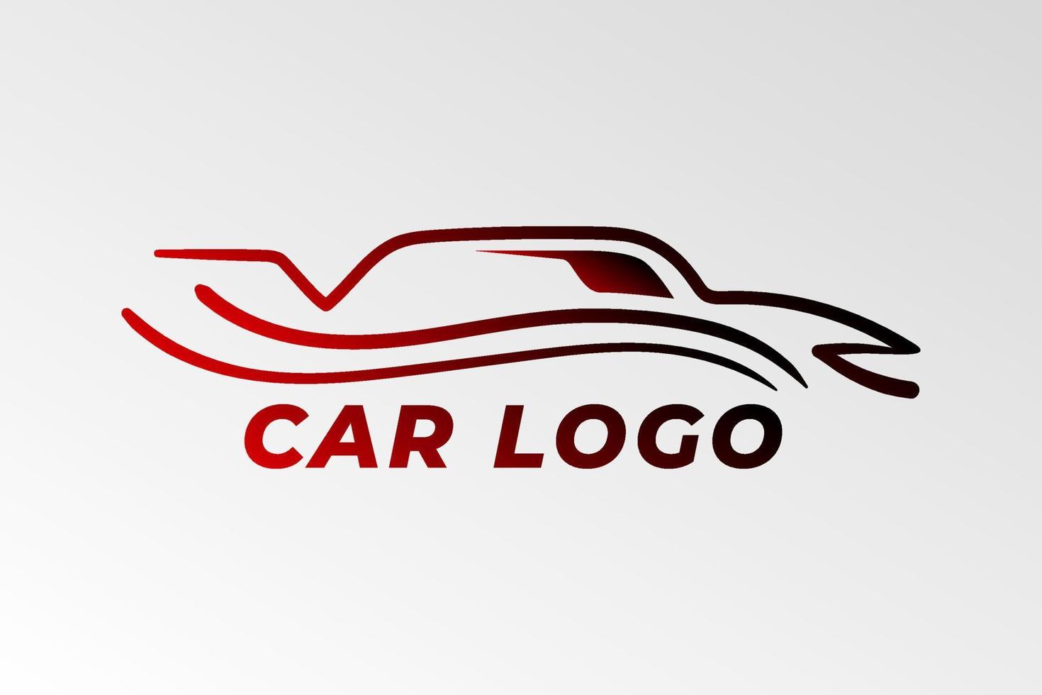 vetor de logotipo de carro de linha de gradiente abstrato