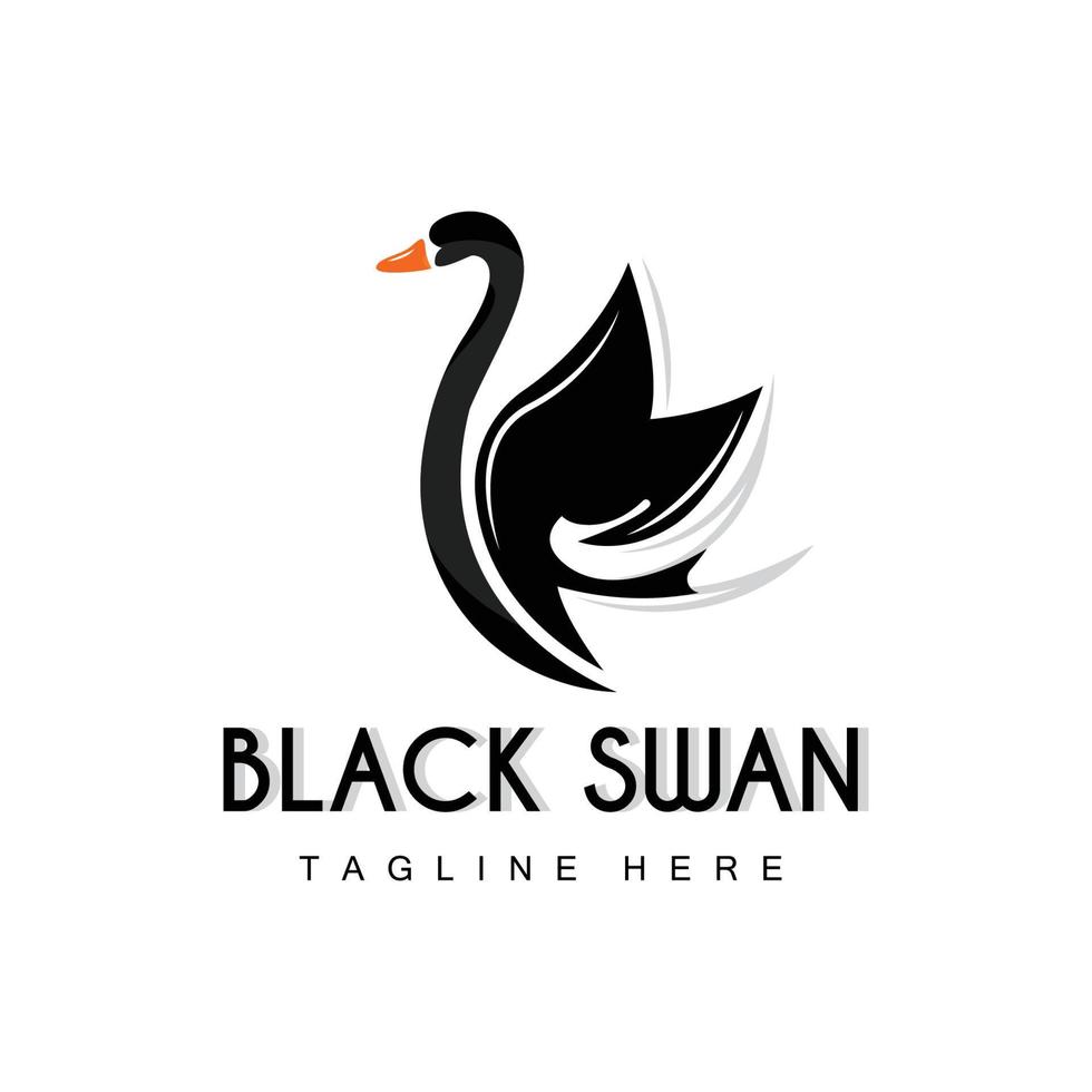 logotipo de cisne, design de animal de pássaro, logotipo de pato, vetor de rótulo de marca de produto