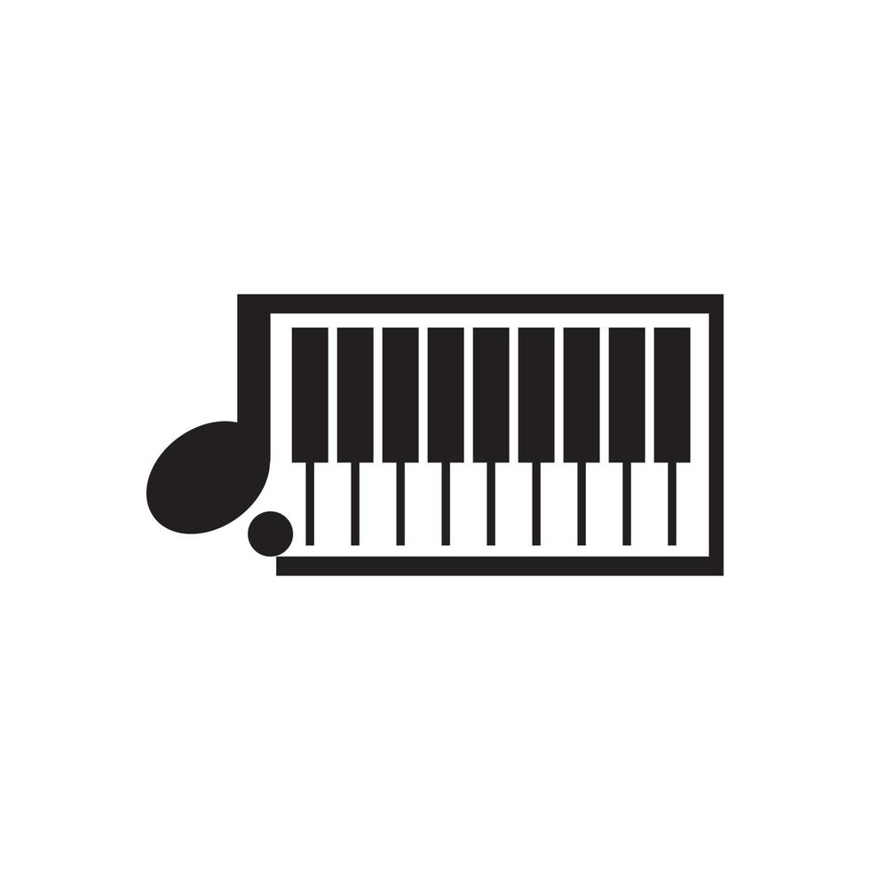 logotipo de design de ilustração vetorial de ícone de piano vetor