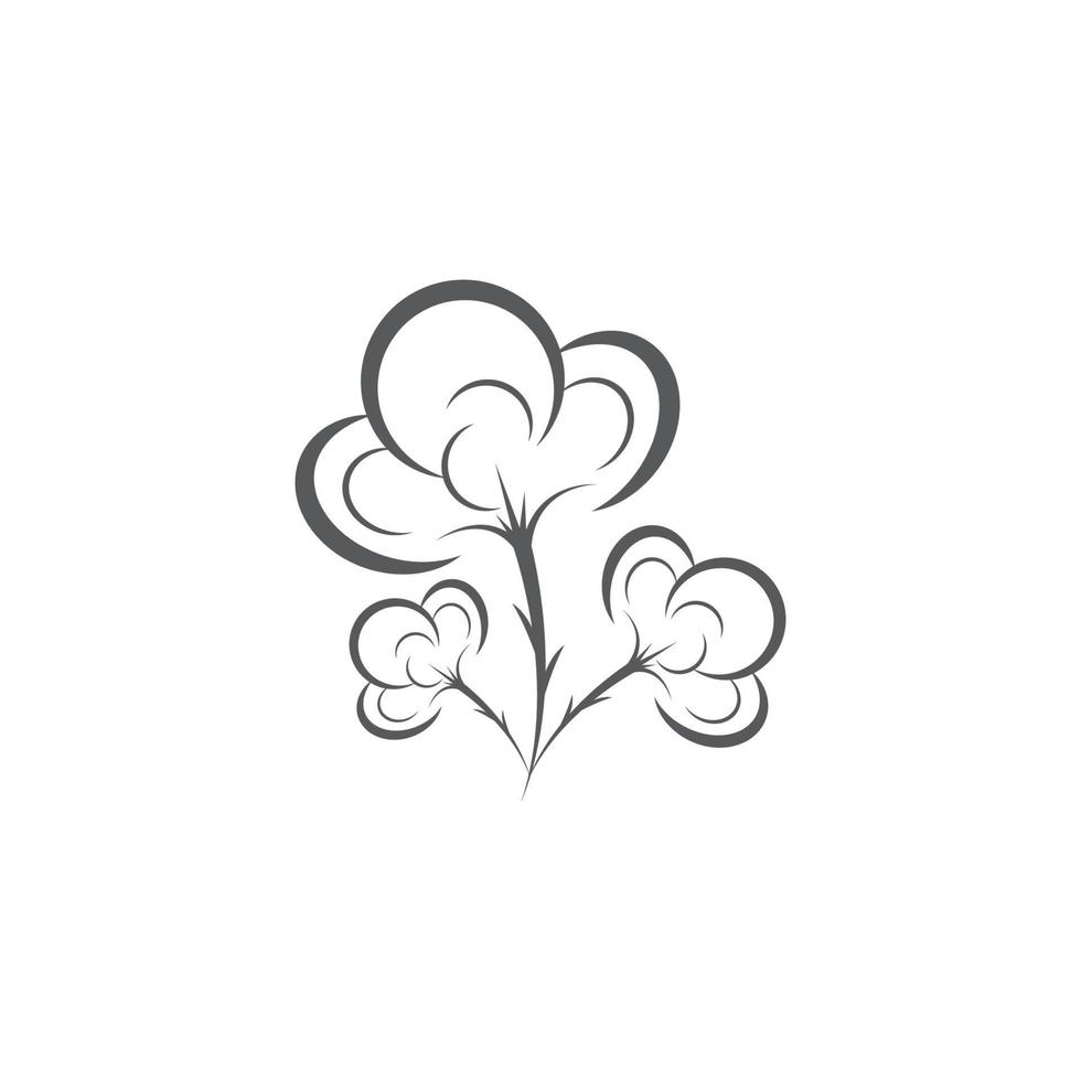 modelo de ícone de vetor de flor de algodão