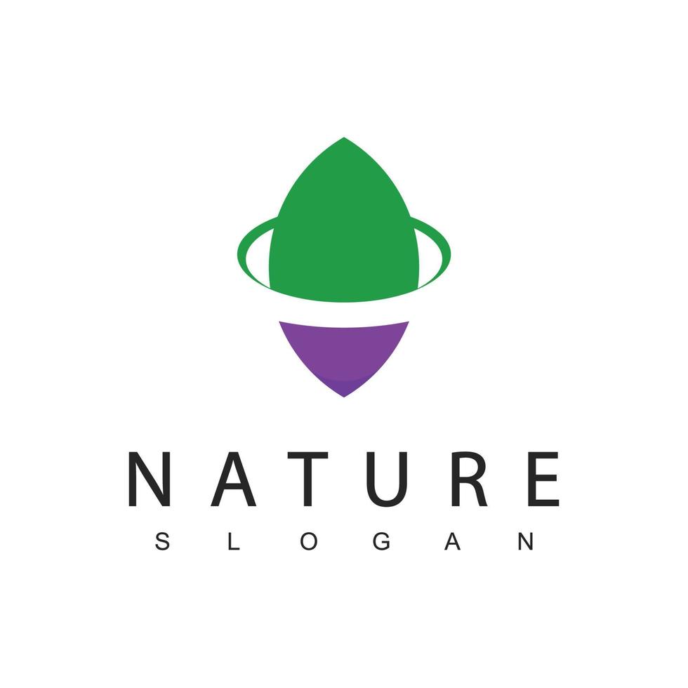 modelo de design de logotipo de natureza, conceito de beleza usando ícone de folha para spa, skincare e cosméticos vetor