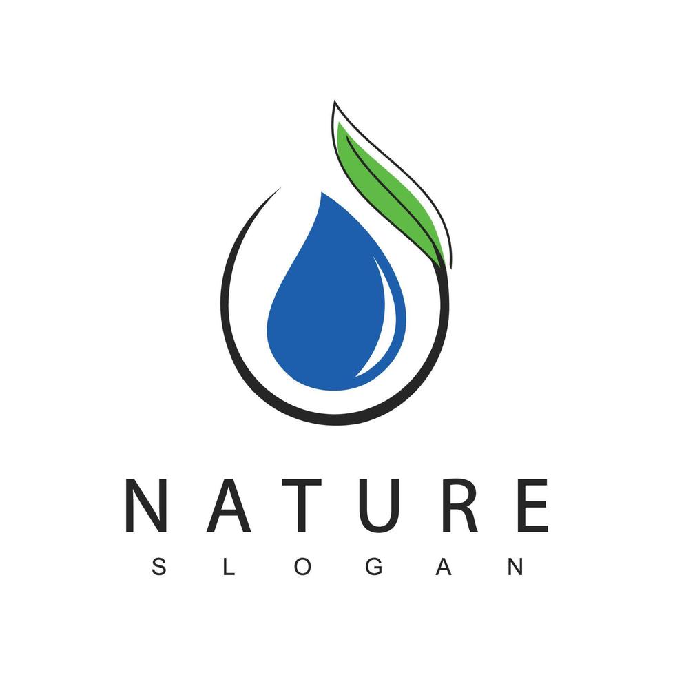 modelo de design de logotipo de água da natureza vetor